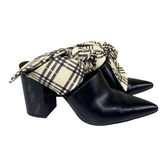 Self-Portrait Black and Cream Mules - Picture 12 of 14